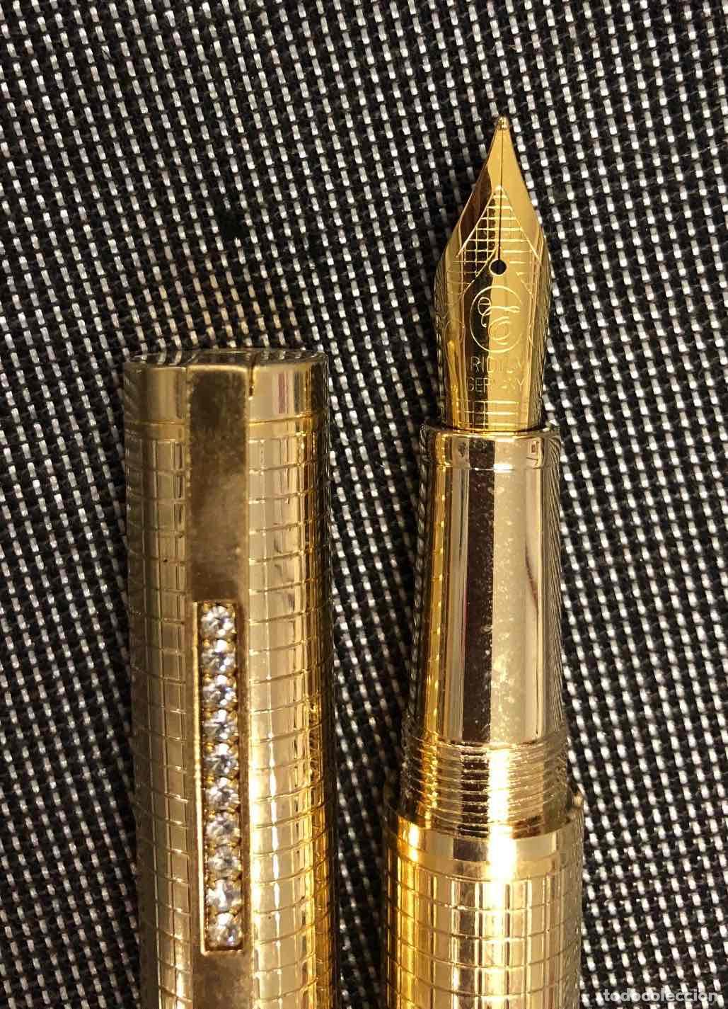 Plumas estilogr&aacute;ficas antiguas: PLUMA ESTILOGRAFICA DORADA, SIN USO - Foto 4
