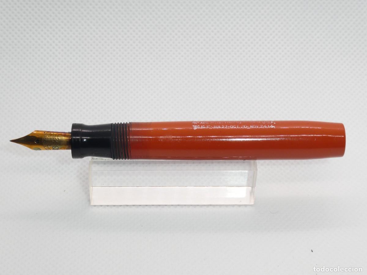 Plumas estilogr&aacute;ficas antiguas: Pluma Estilografica Sheaffer Flat Top Junior Roja - Foto 2