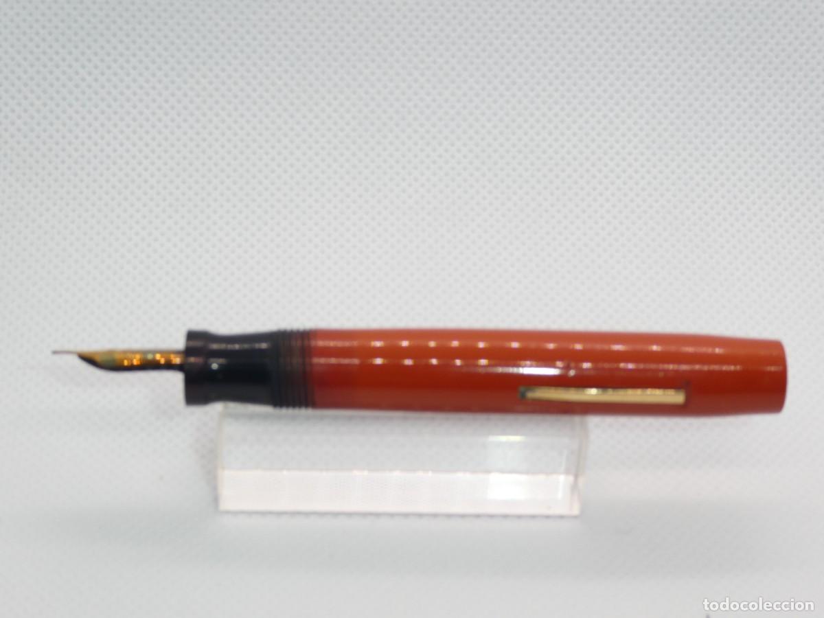 Plumas estilogr&aacute;ficas antiguas: Pluma Estilografica Sheaffer Flat Top Junior Roja - Foto 3