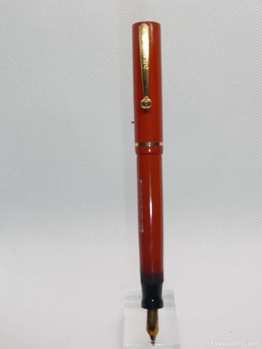 Plumas estilogr&aacute;ficas antiguas: Pluma Estilografica Sheaffer Flat Top Junior Roja - Foto 6