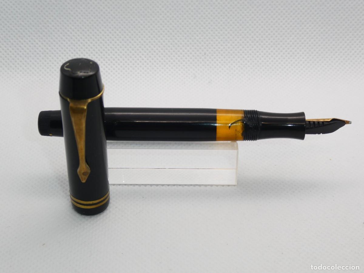 Plumas estilogr&aacute;ficas antiguas: Pluma Montblanc 332 Negra plum&iacute;n B - Foto 2