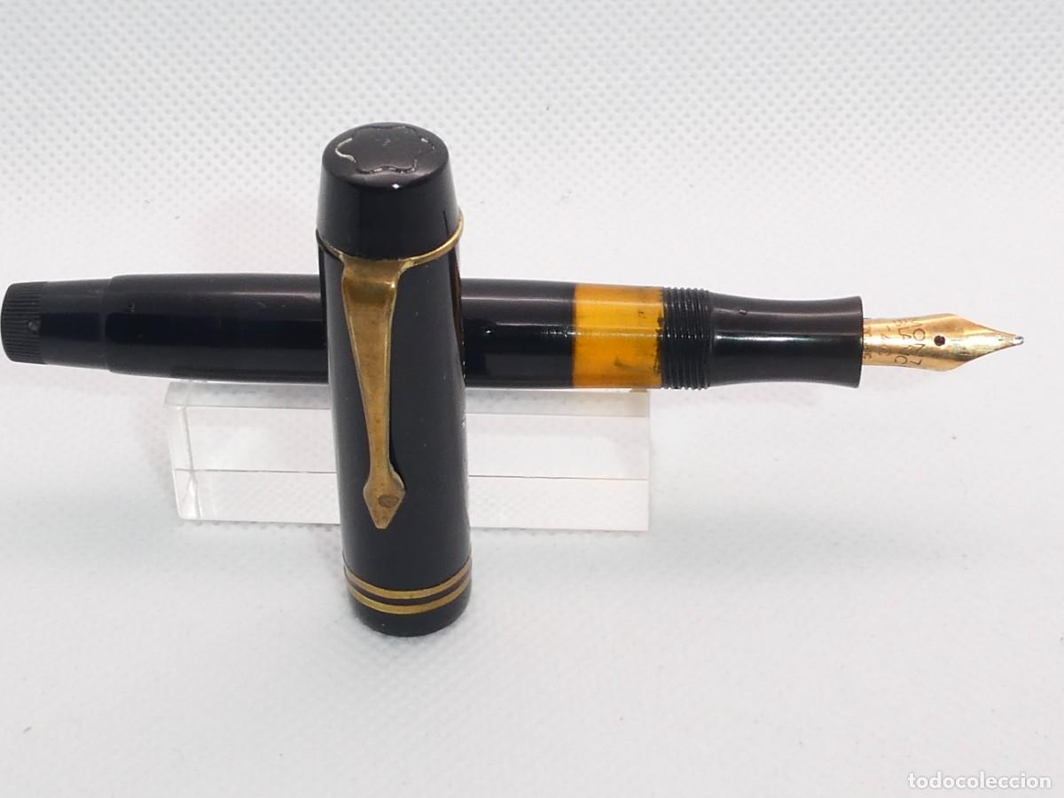 Plumas estilogr&aacute;ficas antiguas: Pluma Montblanc 332 Negra plum&iacute;n B - Foto 5
