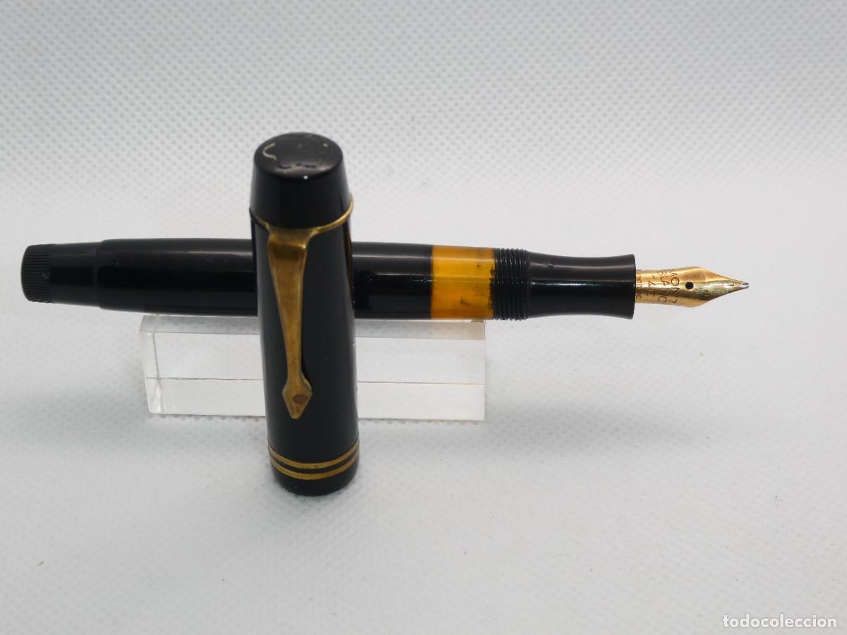 Plumas estilogr&aacute;ficas antiguas: Pluma Montblanc 332 Negra plum&iacute;n B - Foto 6