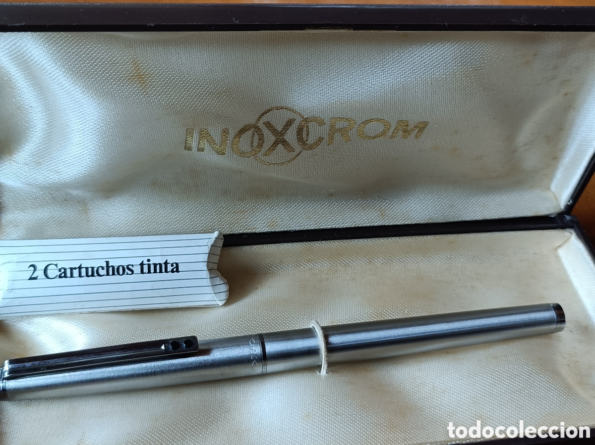 Plumas estilogr&aacute;ficas antiguas: Pluma Inoxcrom 77, de acero inoxidable. - Foto 2