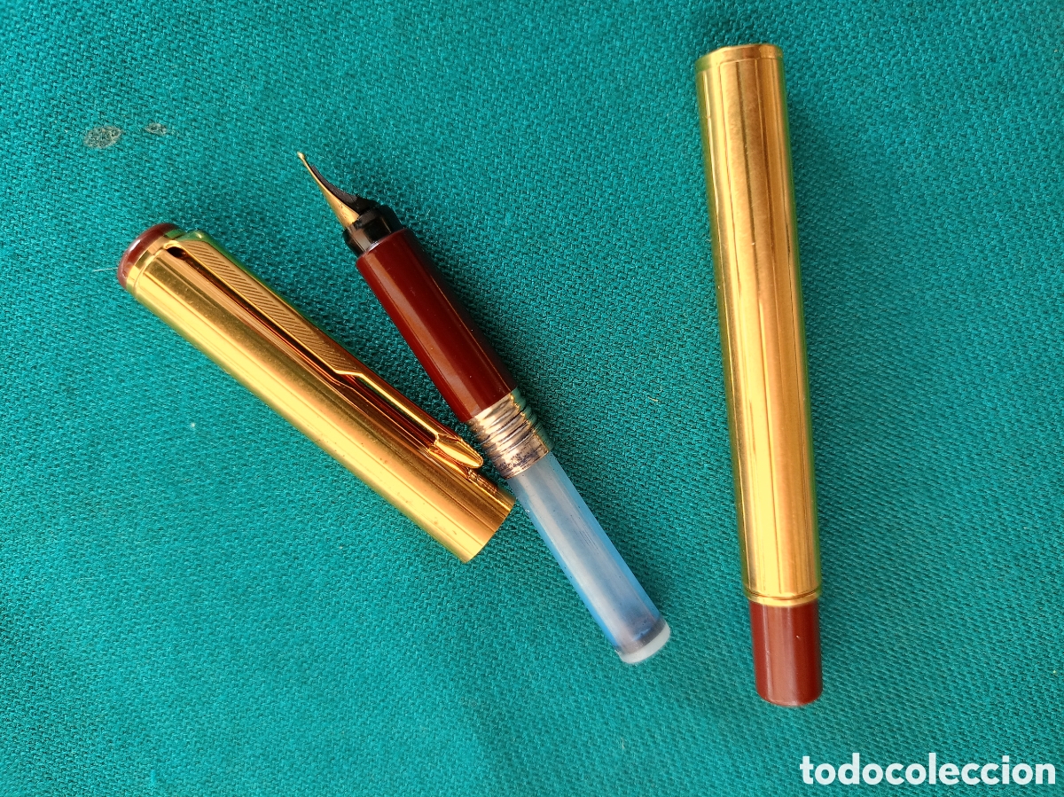 Plumas estilogr&aacute;ficas antiguas: PLUMA PARKER DORADA UK - Foto 3