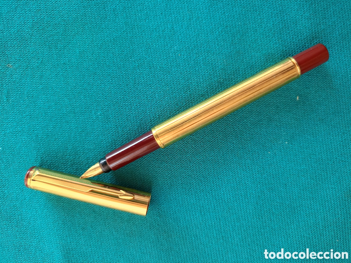 Plumas estilogr&aacute;ficas antiguas: PLUMA PARKER DORADA UK - Foto 1