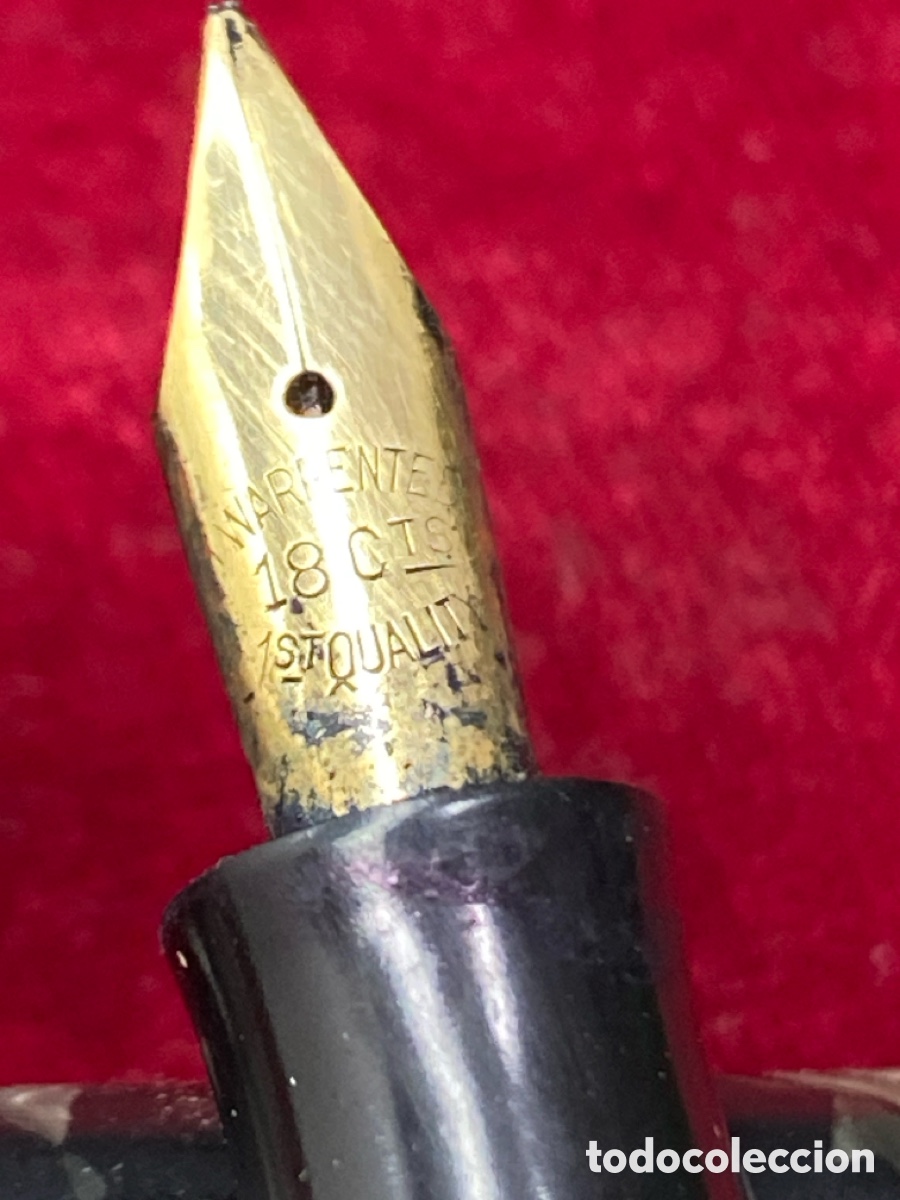 Plumas estilogr&aacute;ficas antiguas: WARRANTED Plumin de oro 18ct - Foto 2