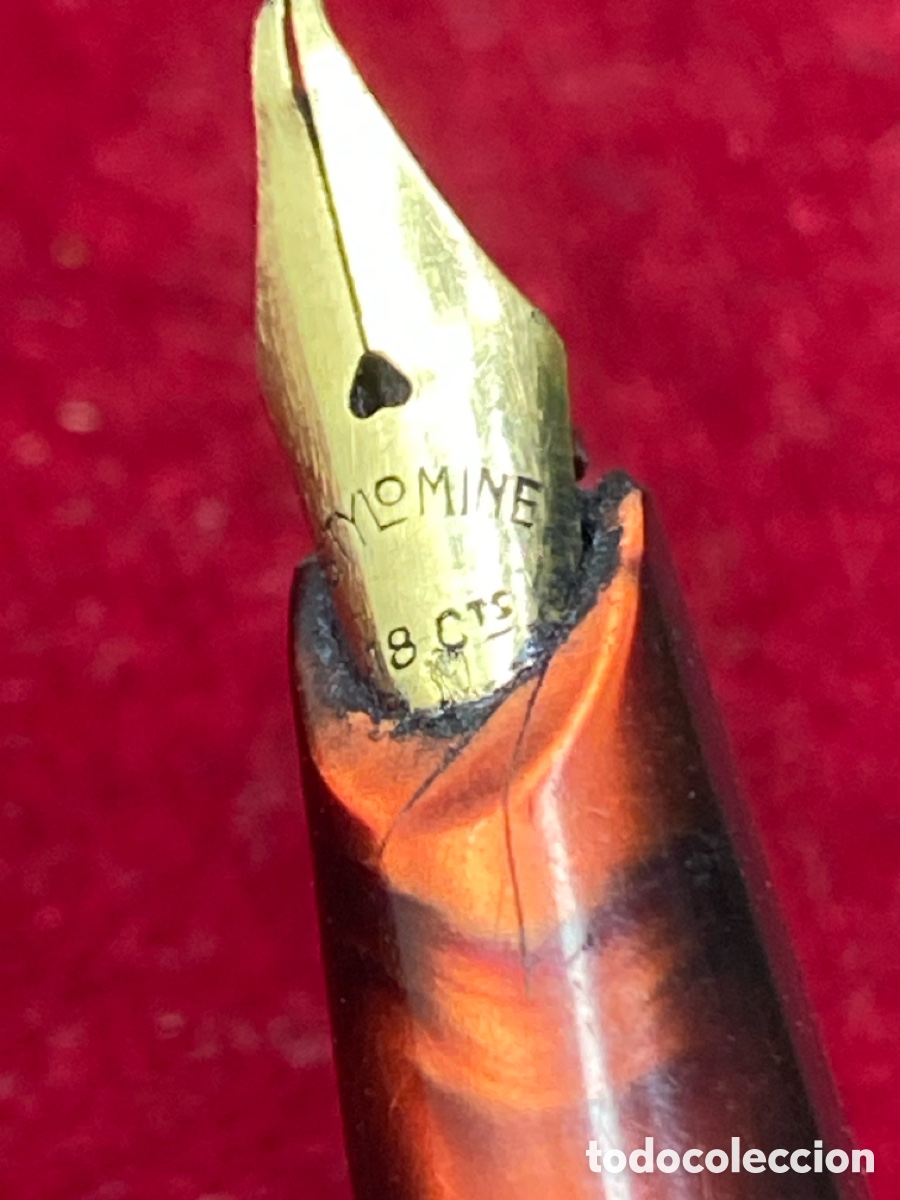 Plumas estilogr&aacute;ficas antiguas: Soma Stylomine Plumin oro 18 cts - Foto 2
