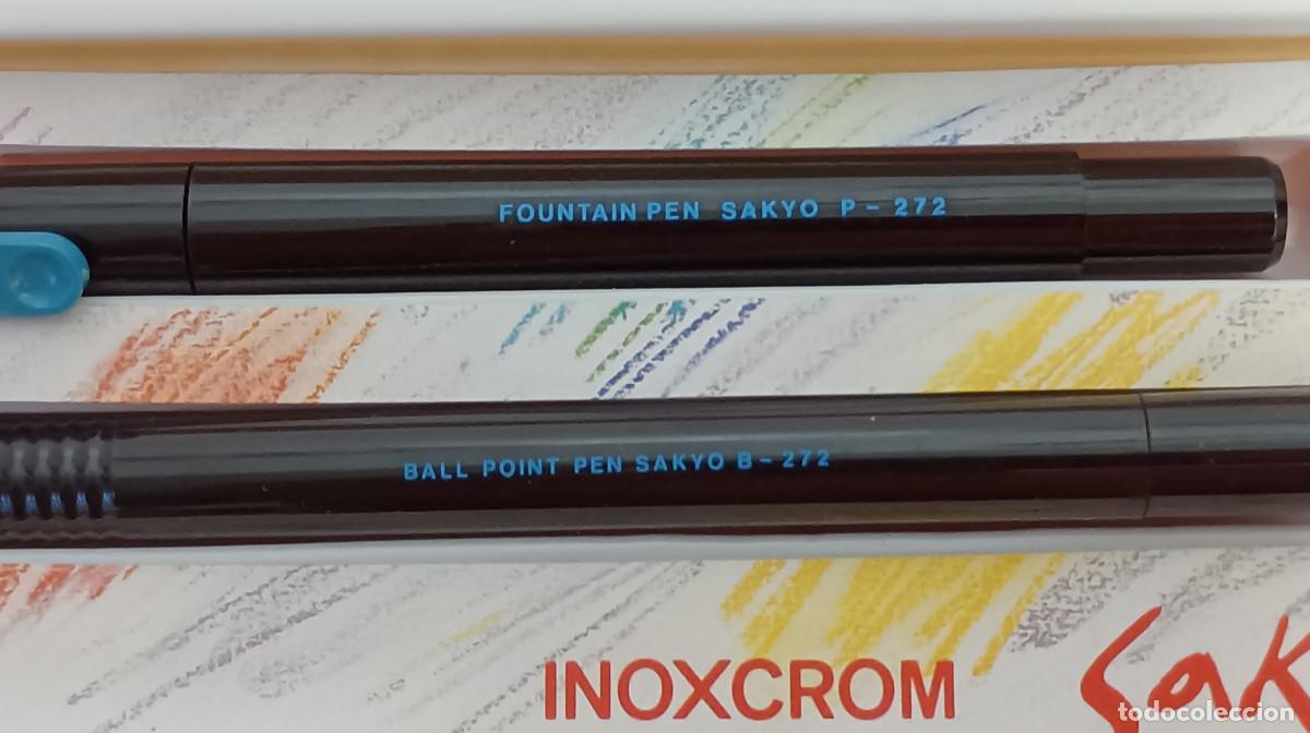 Plumas estilogr&aacute;ficas antiguas: SET INOXCROM SAYKO. A&Ntilde;OS 80. - Foto 5