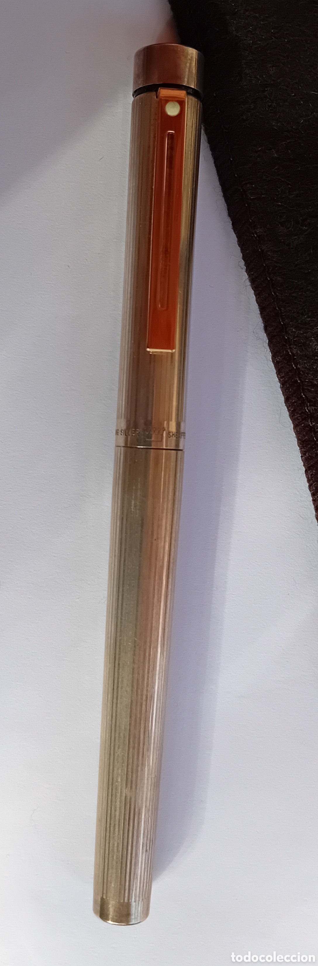 Plumas estilogr&aacute;ficas antiguas: PLUMA SHEAFFER PLATA MACIZA PLUMIN ORO - Foto 1