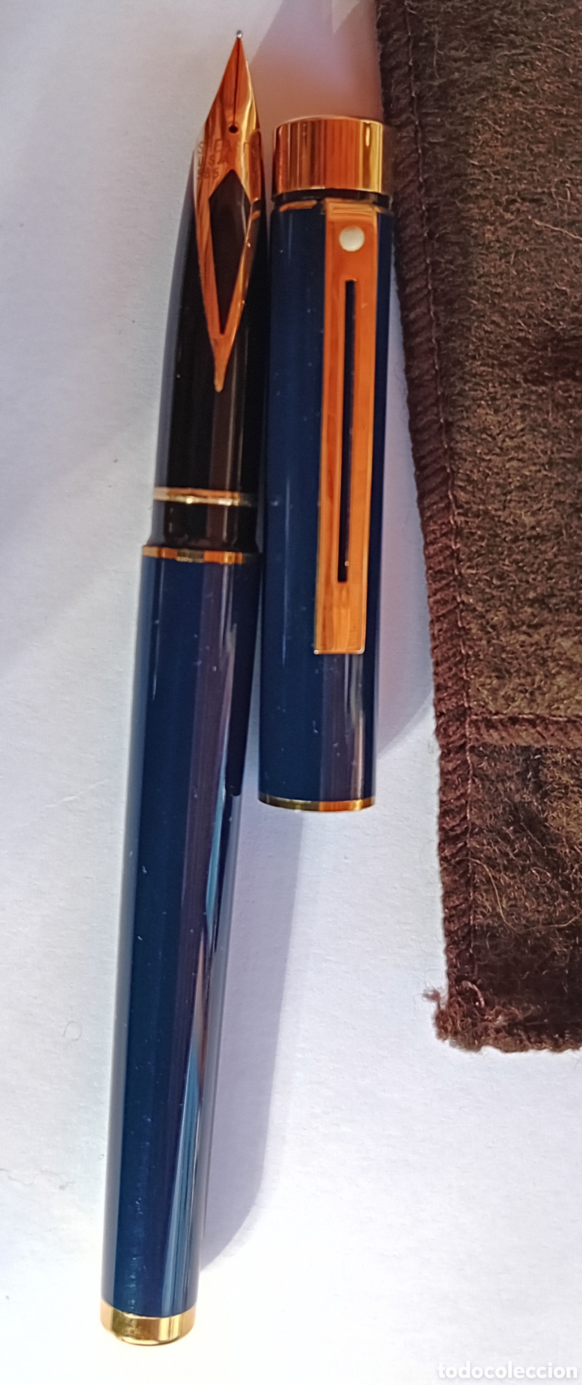 Plumas estilogr&aacute;ficas antiguas: PLUMA SHEAFFER PLUMIN +ADORNOS ORO - Foto 3