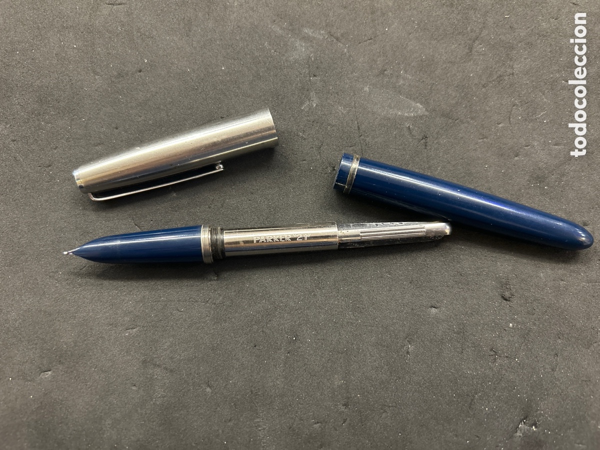 Plumas estilogr&aacute;ficas antiguas: Pluma Parker 21 azul - Foto 2
