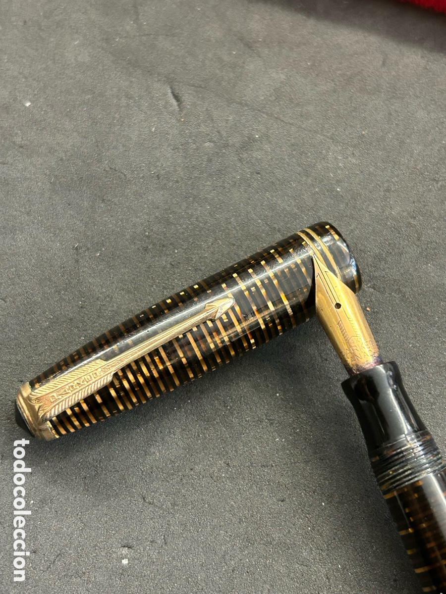 Plumas estilogr&aacute;ficas antiguas: Pluma Parker Vacumatic plumin 14k - Foto 2