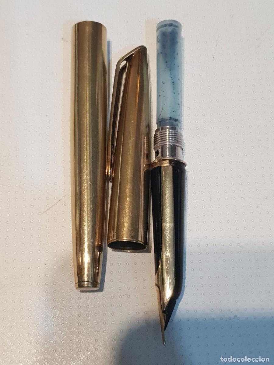 Plumas estilogr&aacute;ficas antiguas: Pluma waterman chapada oro - Foto 4