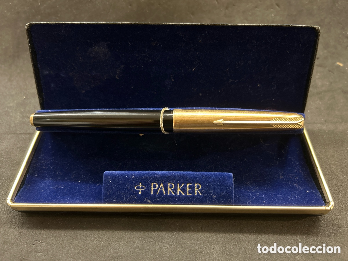 Plumas estilogr&aacute;ficas antiguas: Pluma Parker 61 y caja - Foto 1