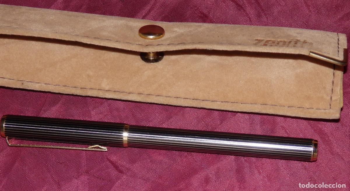 Plumas estilogr&aacute;ficas antiguas: PLUMA ESTILOGRAFICA ZENITH EN SU ESTUCHE - Foto 2