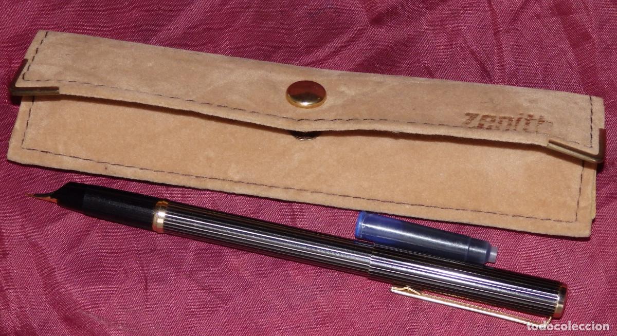 Plumas estilogr&aacute;ficas antiguas: PLUMA ESTILOGRAFICA ZENITH EN SU ESTUCHE - Foto 4