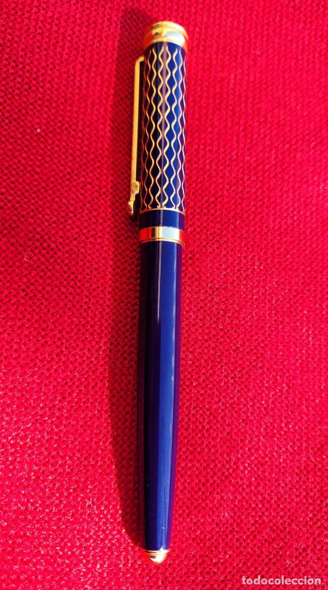 Plumas estilogr&aacute;ficas antiguas: PLUMA VACCARO AZUL Y DORADA - Foto 1