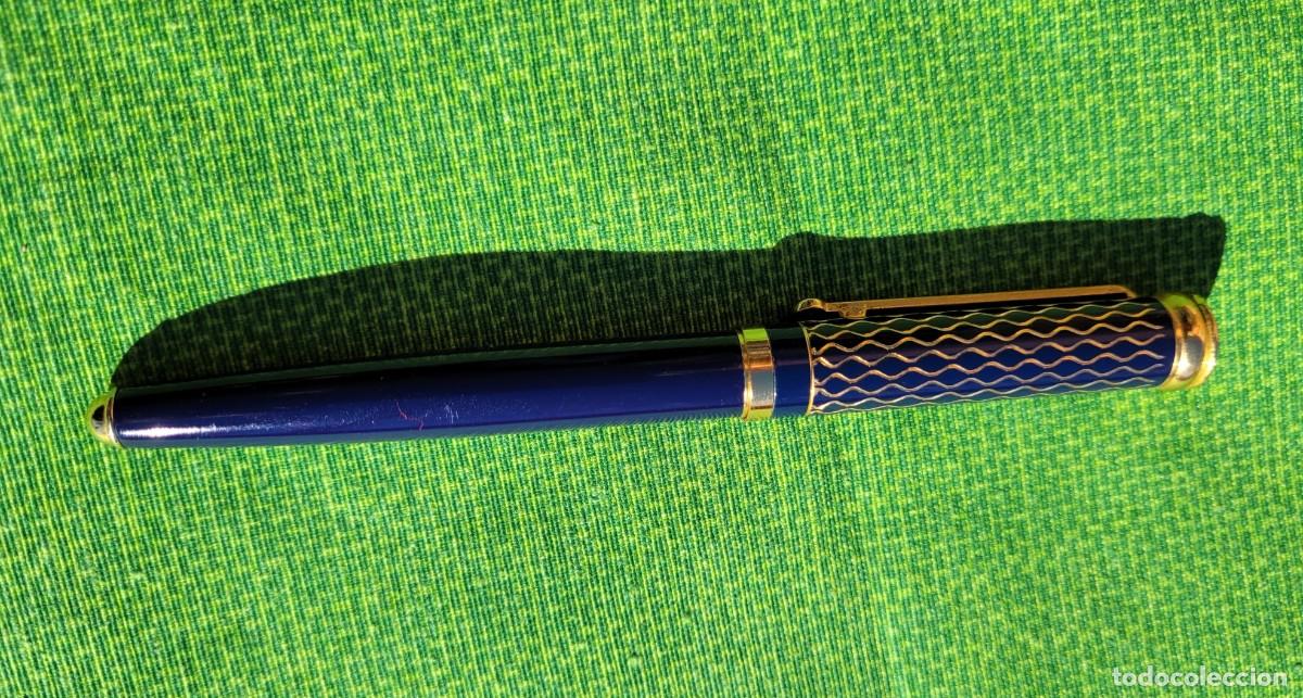 Plumas estilogr&aacute;ficas antiguas: PLUMA VACCARO AZUL Y DORADA - Foto 2