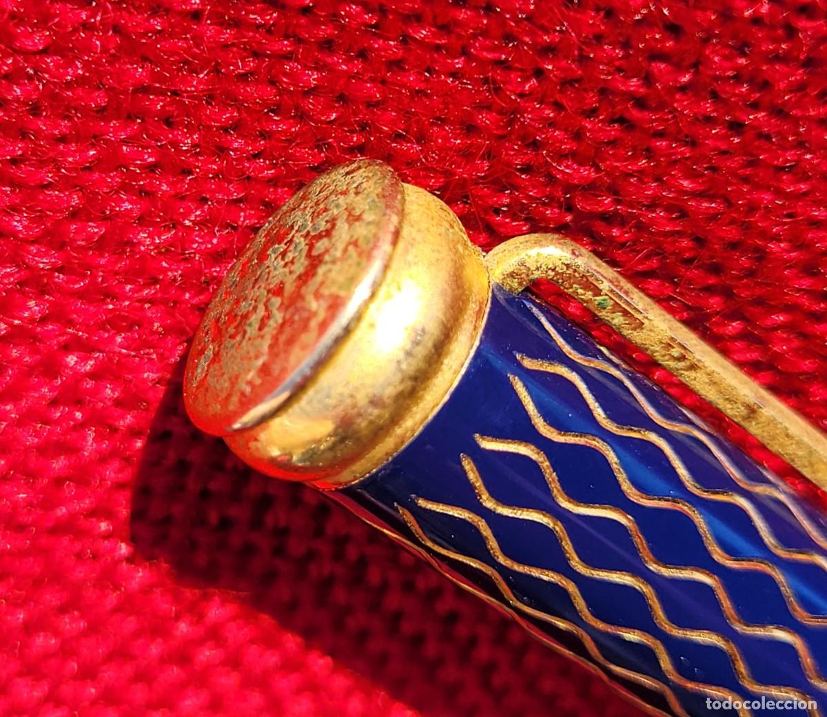 Plumas estilogr&aacute;ficas antiguas: PLUMA VACCARO AZUL Y DORADA - Foto 6