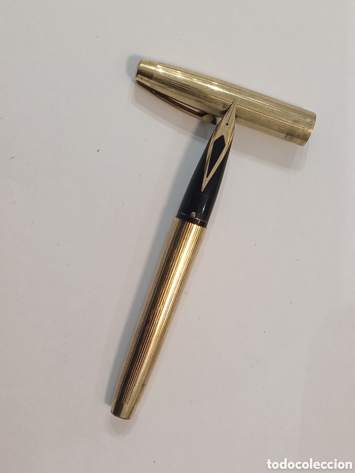 Plumas estilogr&aacute;ficas antiguas: Pluma Sheaffer. Oro 12kt y plumin de 14kt. - Foto 1