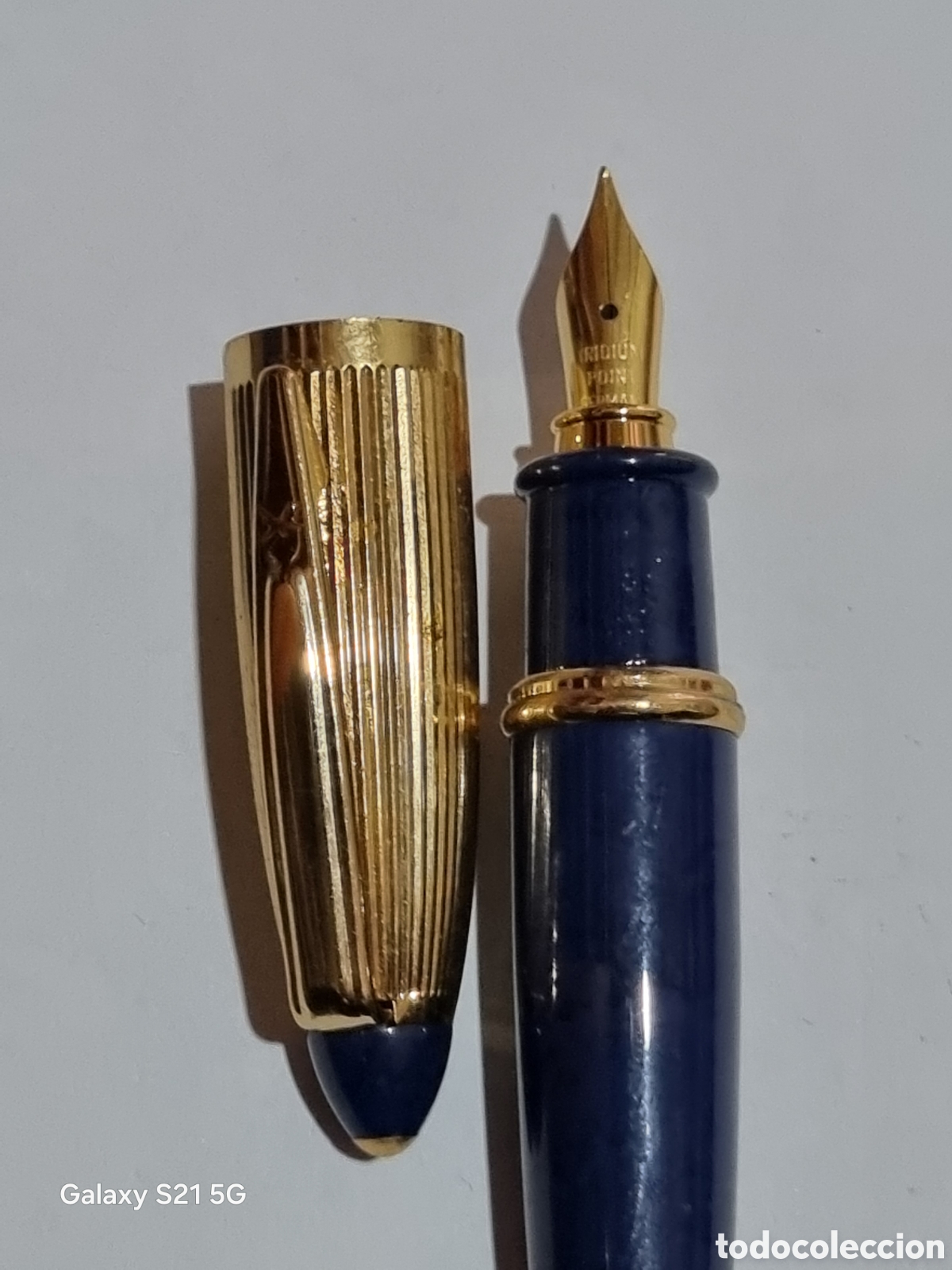 Plumas estilogr&aacute;ficas antiguas: PEQUE&Ntilde;A PLUMA IRIDIUM POINT CON LOGO LA CAIXA - Foto 3