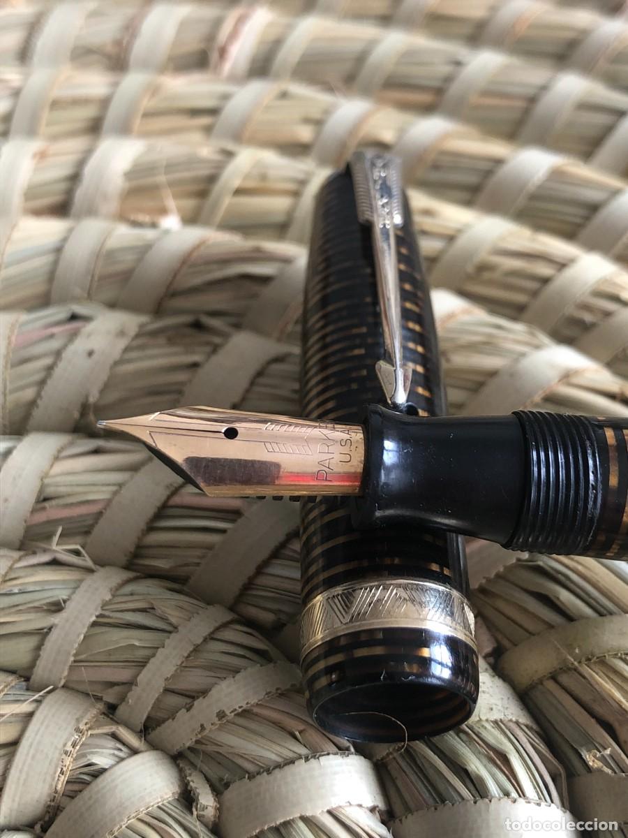 Plumas estilogr&aacute;ficas antiguas: PARKER VACUMATIC ROMBO AZUL 1936, FUNCIONA - Foto 4