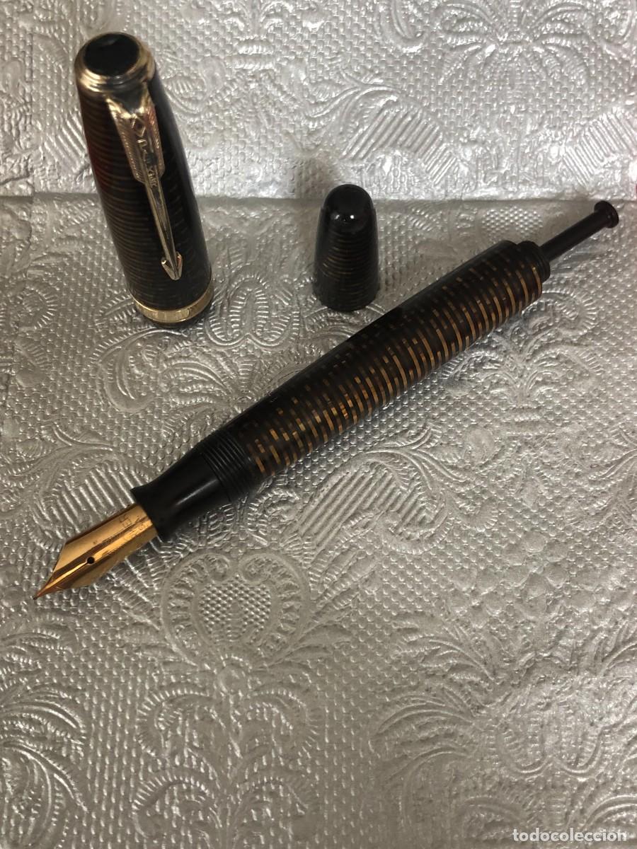 Plumas estilogr&aacute;ficas antiguas: PARKER VACUMATIC ROMBO AZUL 1936, FUNCIONA - Foto 6