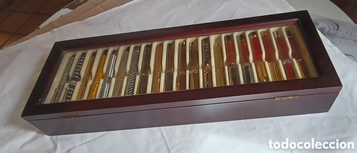 Plumas estilogr&aacute;ficas antiguas: Estuche-expositor,- 40 plumas - Foto 10
