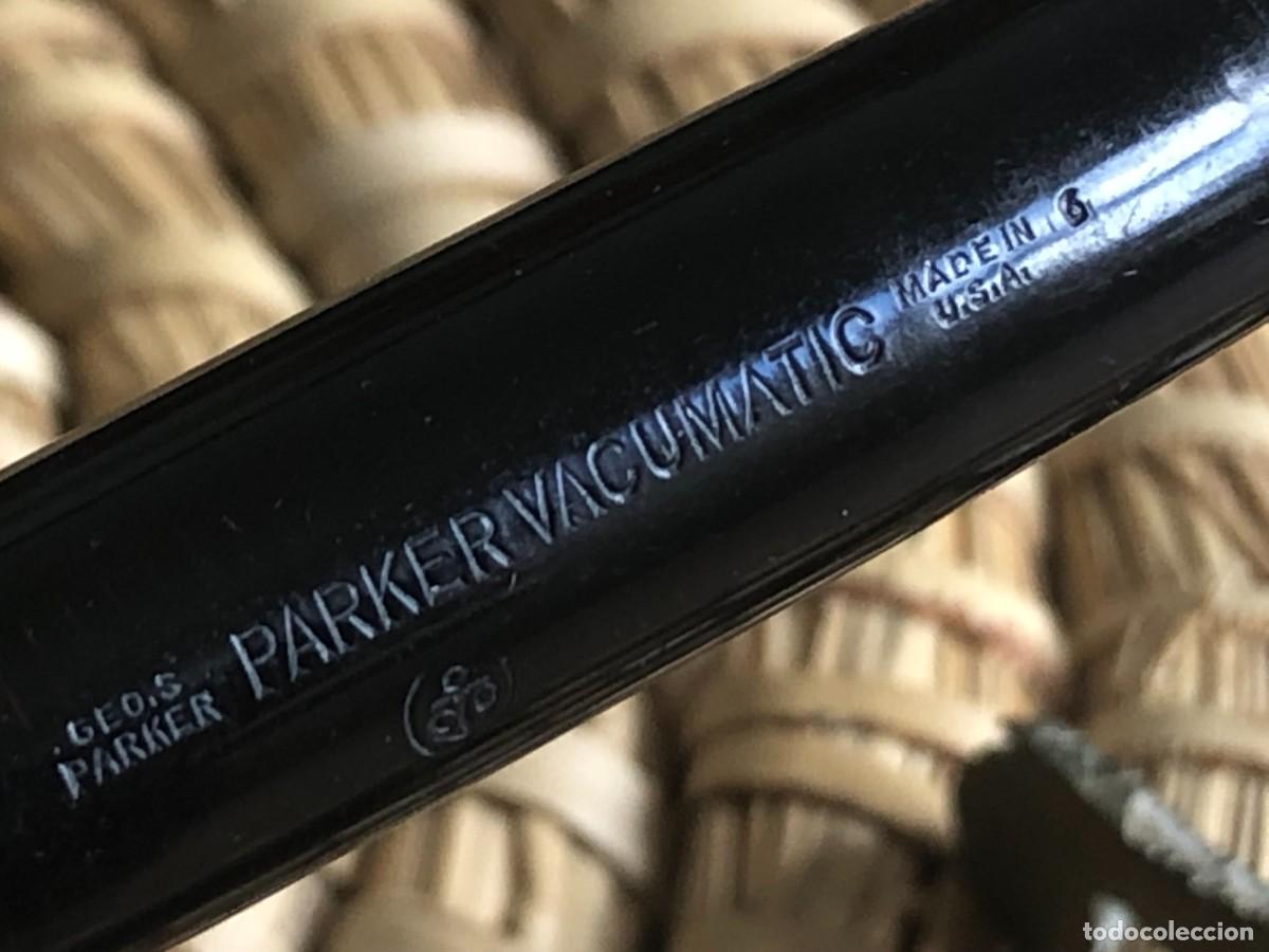 Plumas estilogr&aacute;ficas antiguas: PARKER VACUMATIC CELULOIDE 12 CM - DOBLE ARO DEL CAPUCHON - FUNCIONANDO - Foto 3