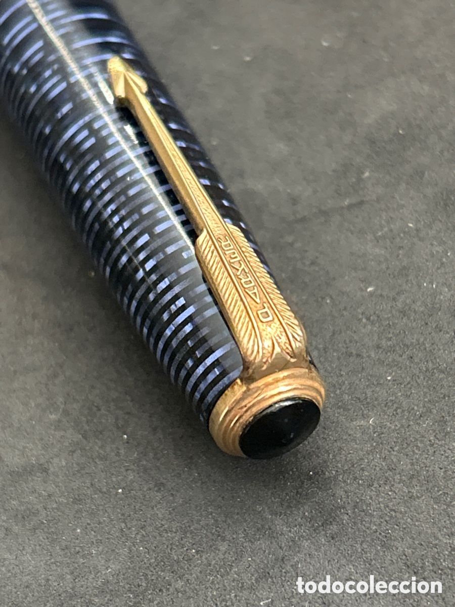 Plumas estilogr&aacute;ficas antiguas: Pluma Parker Vacumatic plumin oro 14k - Foto 2