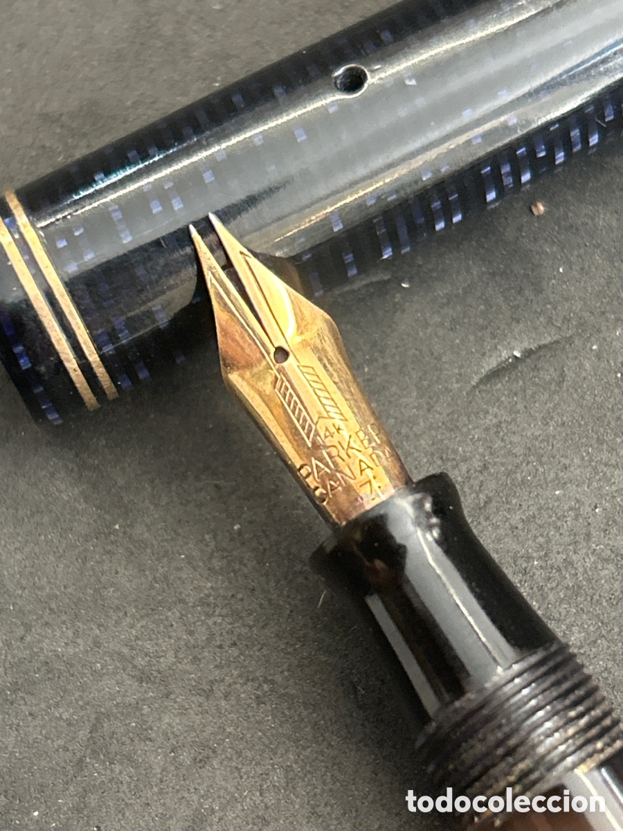 Plumas estilogr&aacute;ficas antiguas: Pluma Parker Vacumatic plumin oro 14k - Foto 5