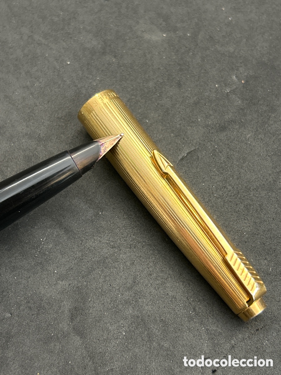 Plumas estilogr&aacute;ficas antiguas: Pluma Parker negra u.s.a - Foto 3