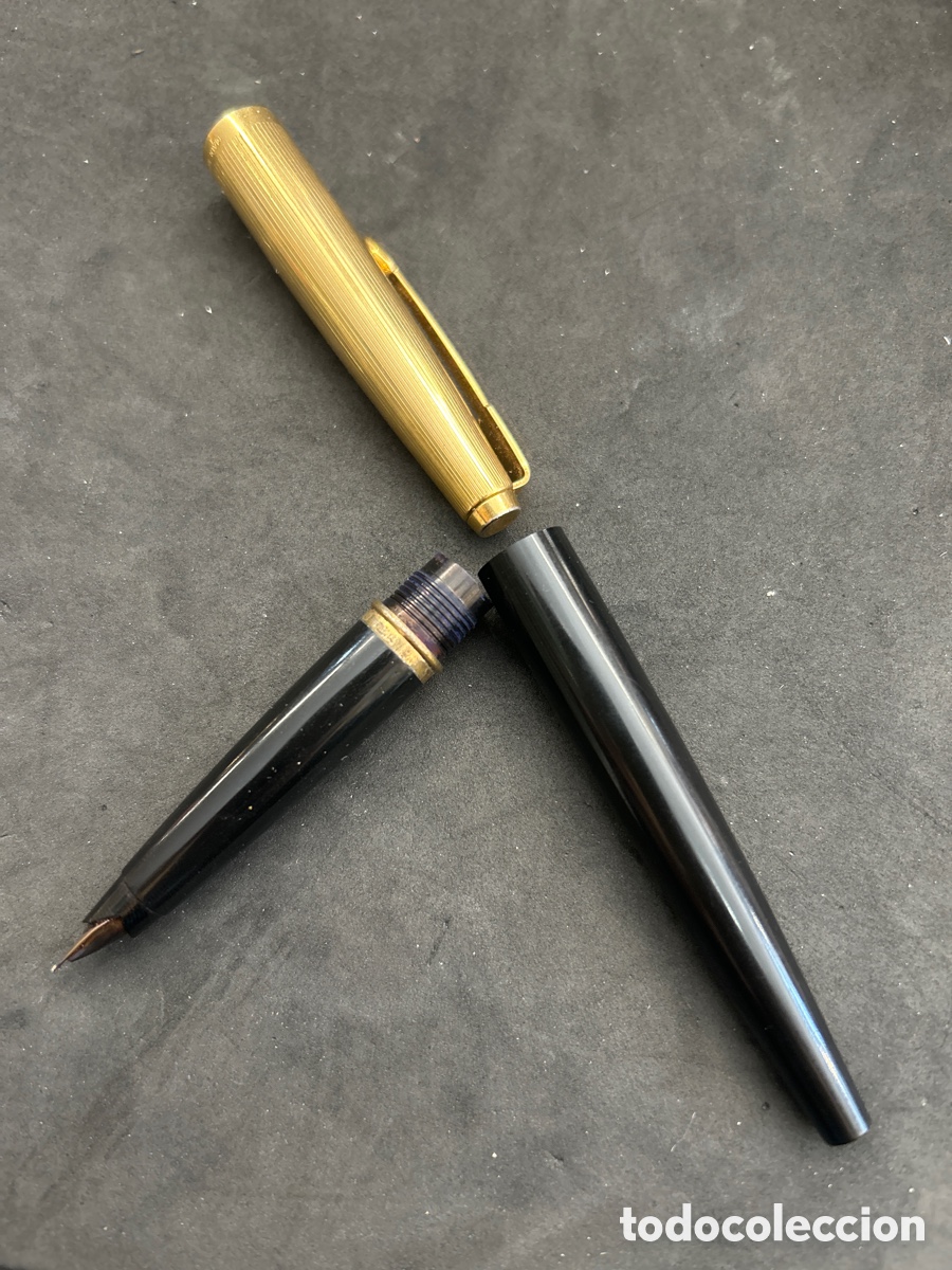 Plumas estilogr&aacute;ficas antiguas: Pluma Parker negra u.s.a - Foto 5