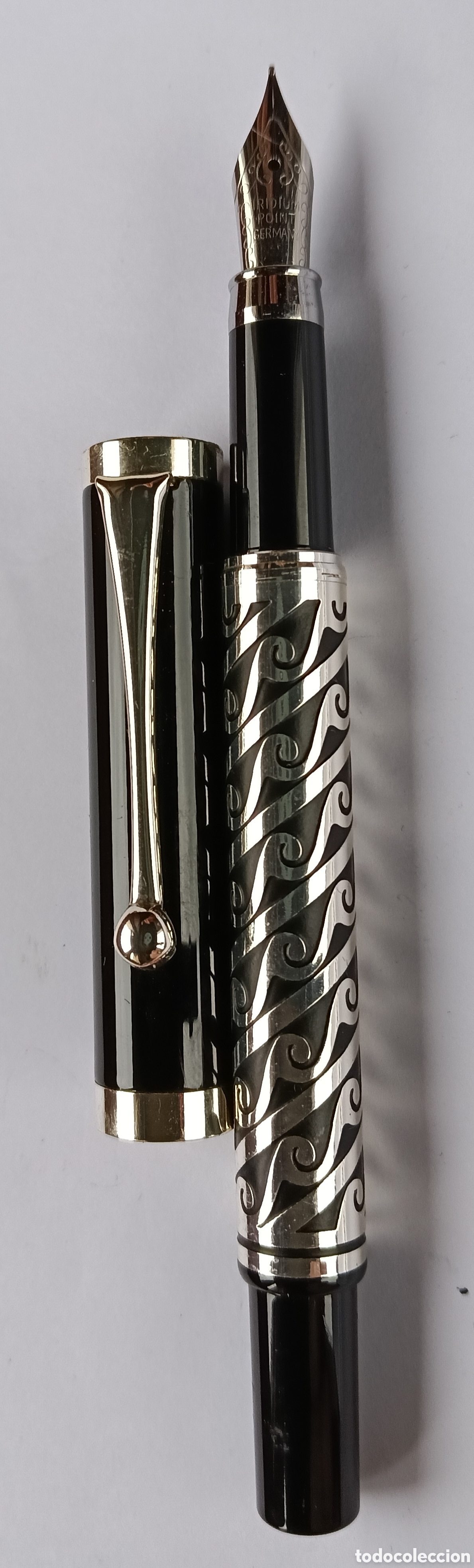 Plumas estilogr&aacute;ficas antiguas: Pluma estilografica con ba&ntilde;o de plata - Foto 5