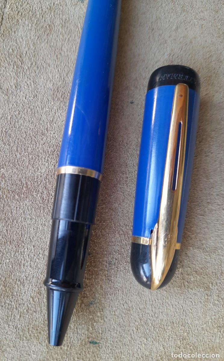 Plumas estilogr&aacute;ficas antiguas: ROLLER WATERMAN COLOR AZUL - Foto 3