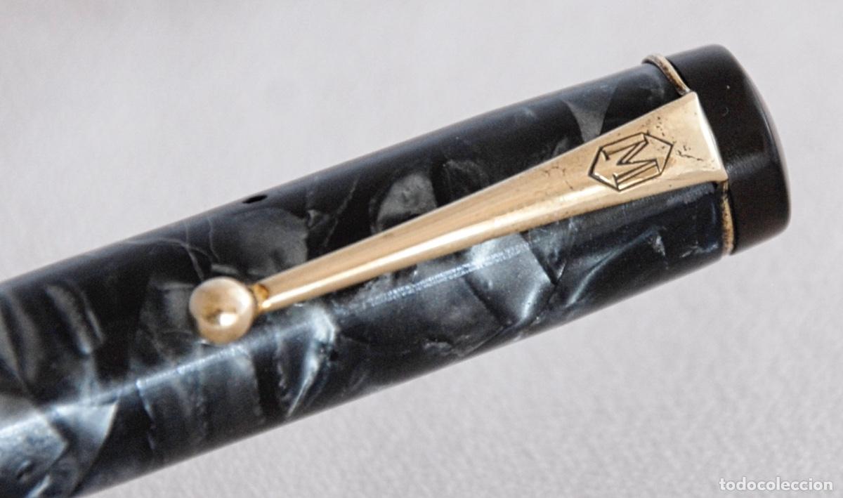 Plumas estilogr&aacute;ficas antiguas: MENTMORE AUTO FLOW MARBLED 1935 - Foto 3