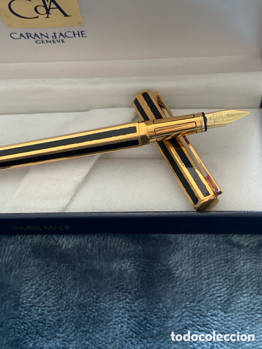Plumas estilogr&aacute;ficas antiguas: CARAN D&rsquo;ACHE.Plumin oro 18cts - Foto 3
