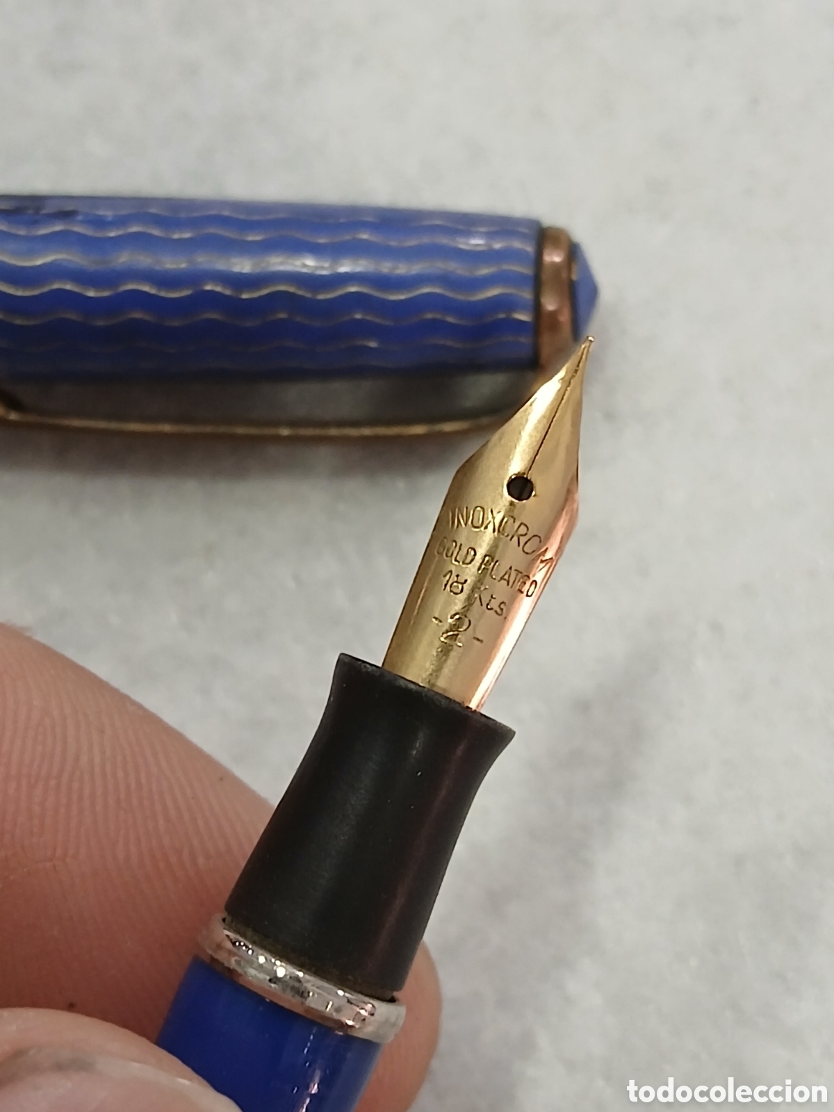 Plumas estilogr&aacute;ficas antiguas: Estilogr&aacute;fica Inoxcrom con plumin esmaltado. (L2) - Foto 4