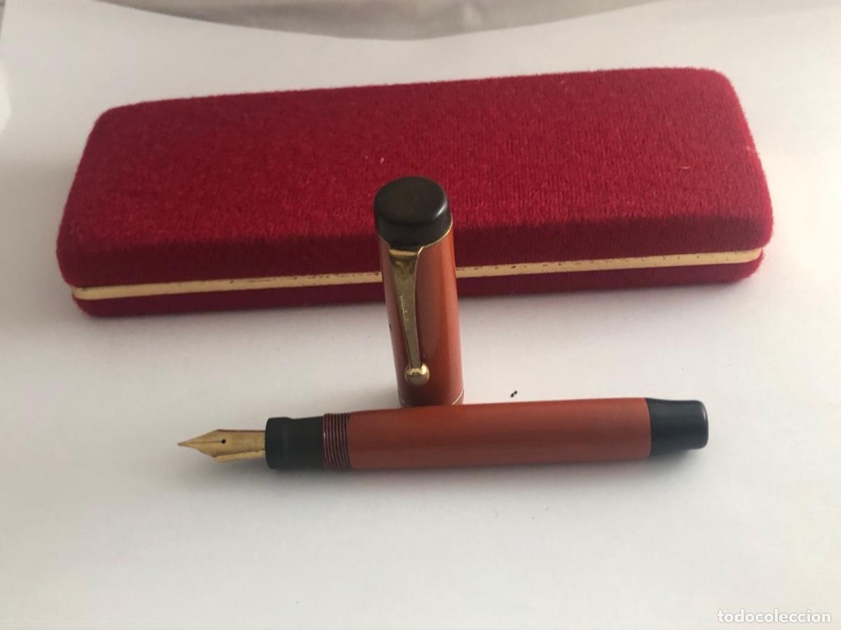 Plumas estilogr&aacute;ficas antiguas: Parker Duofold Roja Pluma Plum&iacute;n 18 CT - Foto 3