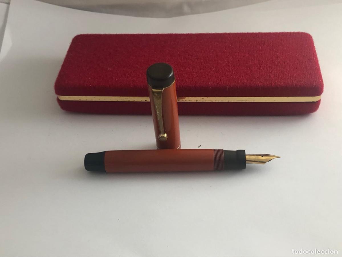 Plumas estilogr&aacute;ficas antiguas: Parker Duofold Roja Pluma Plum&iacute;n 18 CT - Foto 5