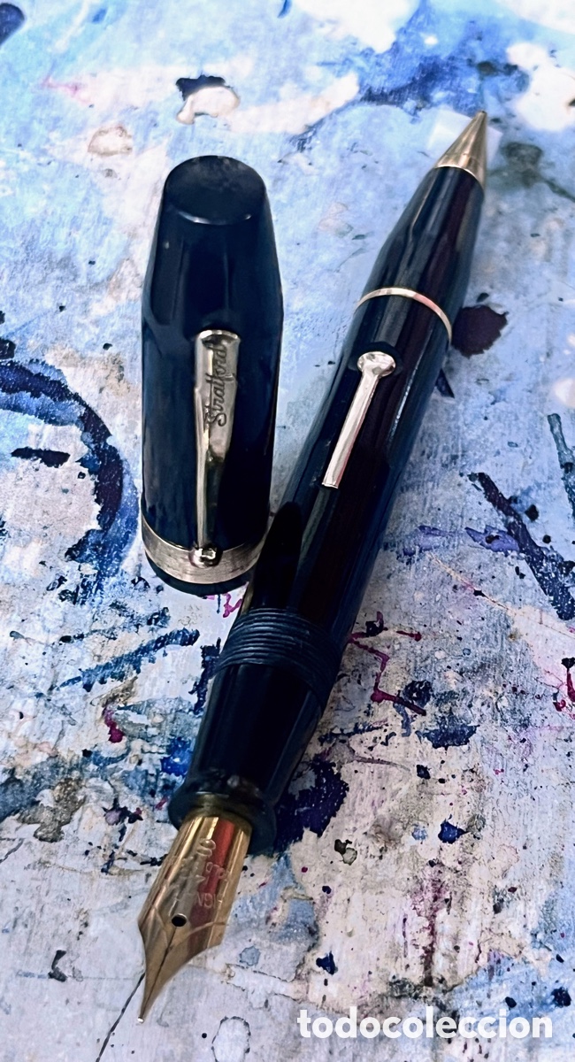Plumas estilogr&aacute;ficas antiguas: STRATFORD COMBO OVERSIZED 1930&rsquo;S USA - Foto 2