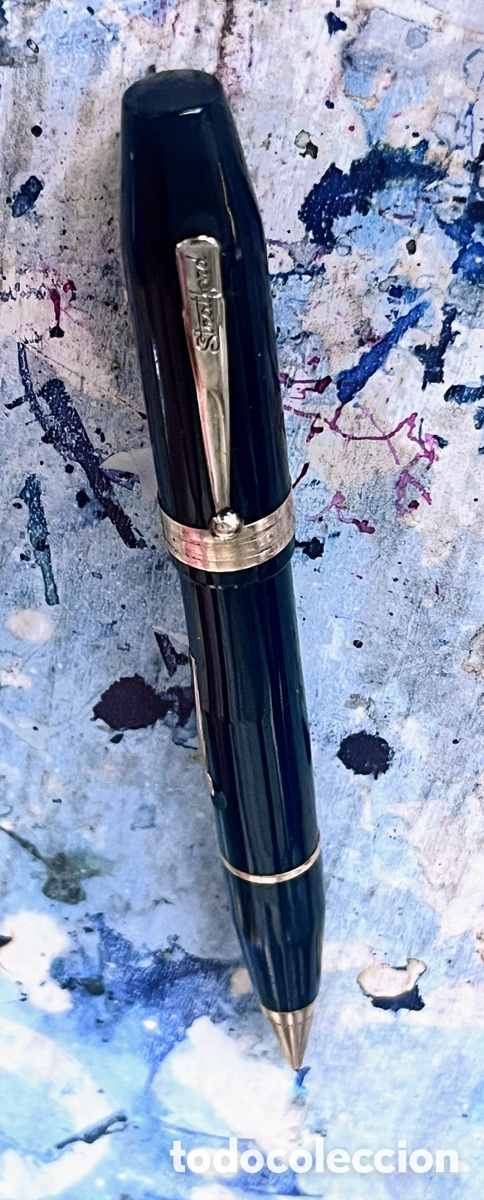 Plumas estilogr&aacute;ficas antiguas: STRATFORD COMBO OVERSIZED 1930&rsquo;S USA - Foto 4