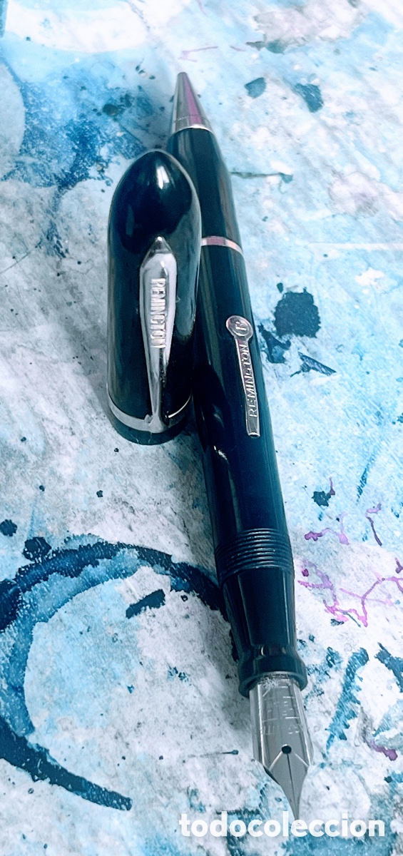 Plumas estilogr&aacute;ficas antiguas: REMINGTON COMBO OVERSIZED NEGRA 1930&rsquo;S - Foto 2