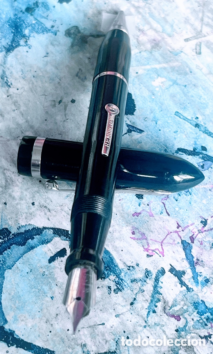 Plumas estilogr&aacute;ficas antiguas: REMINGTON COMBO OVERSIZED NEGRA 1930&rsquo;S - Foto 1