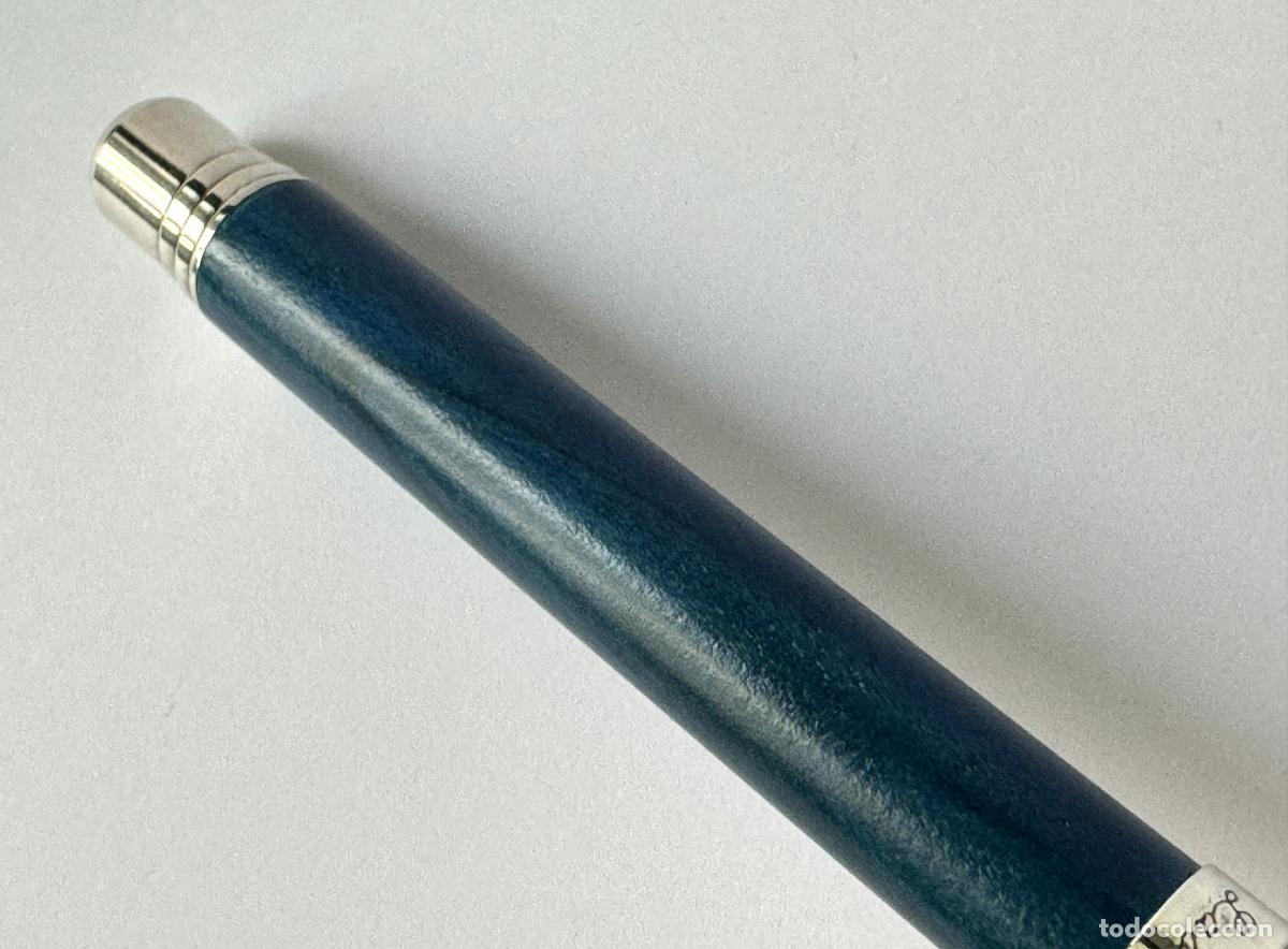 Plumas estilogr&aacute;ficas antiguas: LABAN ESTILOGRAFICA MADERA AZUL Y PLATEADA - Foto 17