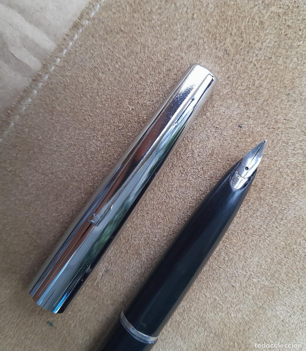 Plumas estilogr&aacute;ficas antiguas: ESTILOGRAFICA SHEAFFER NEGRA PLUMIN CURVO - Foto 3