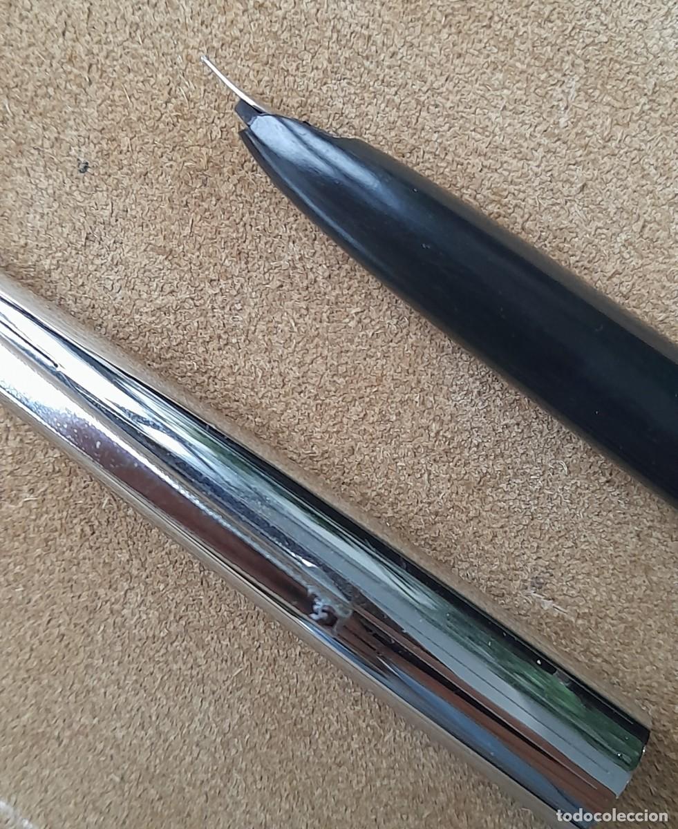 Plumas estilogr&aacute;ficas antiguas: ESTILOGRAFICA SHEAFFER NEGRA PLUMIN CURVO - Foto 4