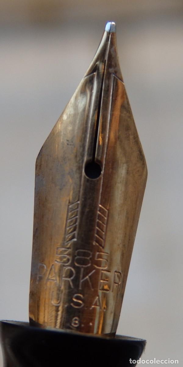 Plumas estilogr&aacute;ficas antiguas: PLUMA PARKER VACUMATIC CON PLUMIN 14K 585 CELULOIDE - Foto 5