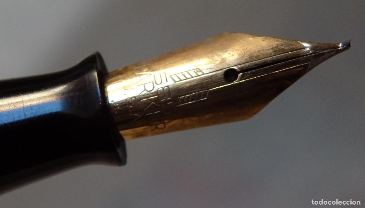 Plumas estilogr&aacute;ficas antiguas: PLUMA PARKER VACUMATIC CON PLUMIN 14K 585 CELULOIDE - Foto 6